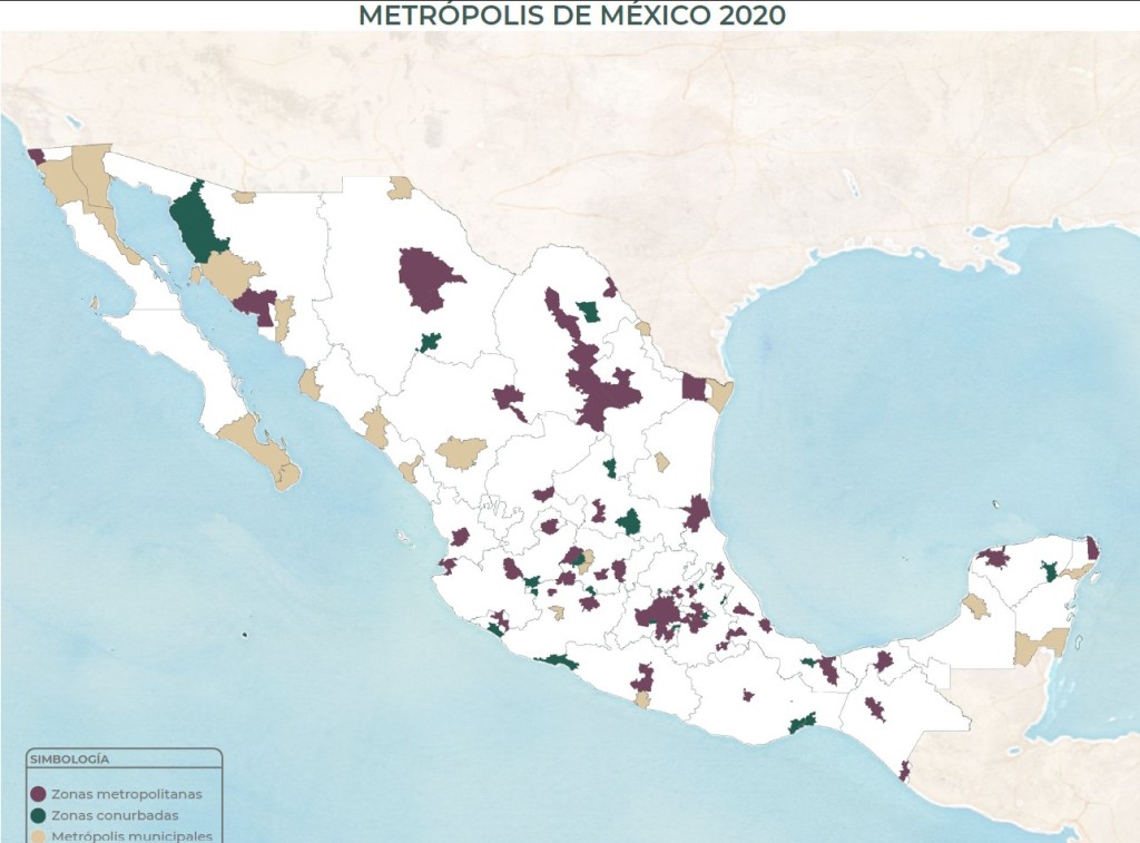 Publica grupo interinstitucional (SEDATU, INEGI y CONAPO) nuevos criterios para definición de zonas metropolitanas en México